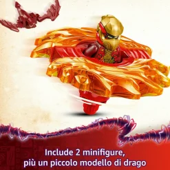 LEGO NINJAGO 71823 spinner del drago spinjitzu di kai – trottola giocattolo con 2 minifigure e armi, giochi per bambini 6+><noscript><img width=