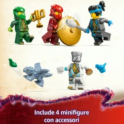 LEGO NINJAGO 71831 tempio dello spinjitzu ninja – set giocattolo con 4 minifigure, drago, armi e accessori, giochi bambini 4+><noscript><img width=
