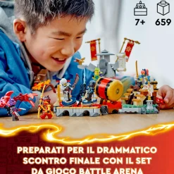 Lego ninjago 71818 torneo: arena di battaglia, giochi per bambini 7+ anni con 6 minifigure e tempio con funzioni da costruire> Mattoncini