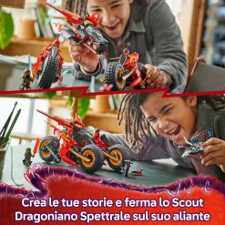 Lego ninjago 71844 veicolo combattimento ninja: 2 moto, aereo, 6 minifigure 8+><noscript><img width=