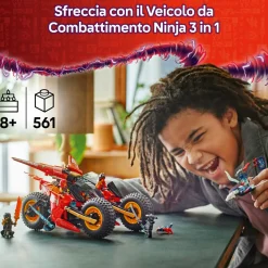 Lego ninjago 71844 veicolo combattimento ninja: 2 moto, aereo, 6 minifigure 8+><noscript><img width=