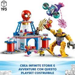 SPIDEY Lego e i suoi fantastici amici 10794 quartier generale di team , giochi bambini 4+ con mech, veicolo e supereroi><noscript><img width=