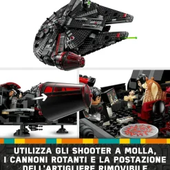 Lego star wars 75389 dark falcon, astronave giocattolo da costruire, versione oscura del millennium falcon, giochi bambini 10+> Mattoncini