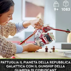 Lego star wars 75354 gunship della guardia di coruscant, set da le guerre dei cloni con veicolo giocattolo e 5 minifigure> Costruzioni Per Adulti|Mattoncini