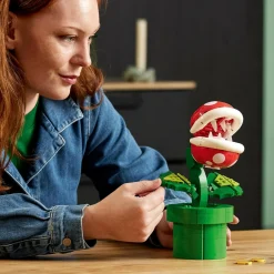 Lego super mario 71426 pianta piranha, personaggio snodabile con tubo e 2 monete, kit modellismo per adulti, idea regalo> Costruzioni Per Adulti|Mattoncini