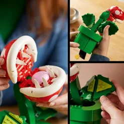 Lego super mario 71426 pianta piranha, personaggio snodabile con tubo e 2 monete, kit modellismo per adulti, idea regalo><noscript><img width=