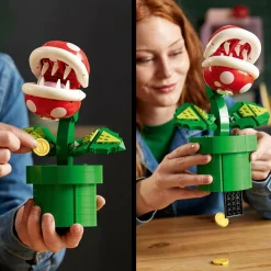 Lego super mario 71426 pianta piranha, personaggio snodabile con tubo e 2 monete, kit modellismo per adulti, idea regalo><noscript><img width=