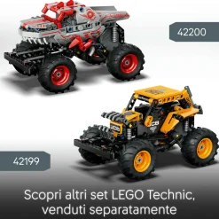 LEGO TECHNIC 42200 pull-back thunderroarus, monster truck giocattolo da costruire, giochi bambini 7+, regalo fan monster jam><noscript><img width=