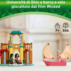 Lego wicked 75681 glinda, elphaba e nessarose all’università di shiz, giochi per bambini 7+ con barca e casa delle bambole><noscript><img width=