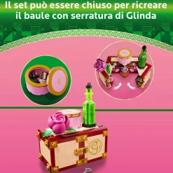 Lego wicked 75683 il dormitorio di glinda ed elphaba, giochi di fantasia bambini 8+, baule apribile con 2 personaggi del film> Mattoncini