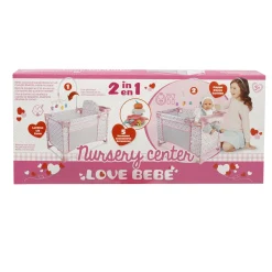 LOVE BEBÈ Lettino e seggiolino 2 in 1 nursery center – gioco d’imitazione con accessori inclusi – love bebé> Passeggini Per Bambolotti