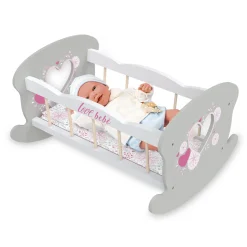 LOVE BEBE' Lettino per bambole con base basculante e copertina coordinata – love bebé> Bambolotti