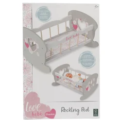 LOVE BEBE' Lettino per bambole con base basculante e copertina coordinata – love bebé><noscript><img width=