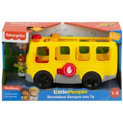 FISHER-PRICE Little people- scuolabus sempre con te, veicolo giocattolo a spinta, 12+mesi> Macchinine Bambini