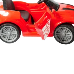 SUN&SPORT Macchina elettrica 6v telecomandata per bambini con luci, suoni realistici e velocità massima di 3 km/h – caricabatteria incluso – rossa><noscript><img width=