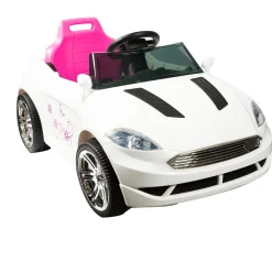 SUN&SPORT Macchina elettrica 6v telecomandata per bambini con luci, suoni realistici e velocità massima di 3 km/h – caricabatteria incluso – rosa> Cavalcabili Elettrici