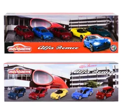 MAJORETTE – giftpack alfa romeo, 5 modelli esclusivi in metallo pressofuso, sistema a ruota libera, parti apribili><noscript><img width=