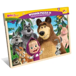 LISCIANI Masha puzzle in legno 24 pezzi – display da 6, perfetto per imparare giocando> Primi Apprendimenti