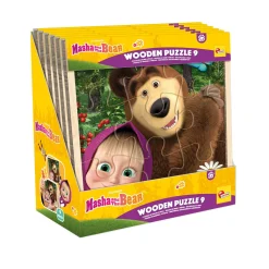 LISCIANI Masha puzzle in legno 9 pezzi – display da 6 con illustrazioni colorate> Primi Apprendimenti