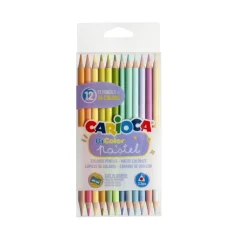 CARIOCA Matite triangolari bicolor pastel – 12 pz> Cancelleria E Accessori