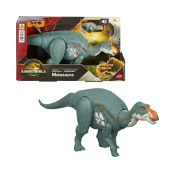 Jurassic World Mattel la rinascita – maiasaura ruggito selvaggio, dinosauro snodato con suoni, ruggito e attacco multidirezionale azionato con la coda> Action Figures