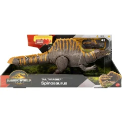 Jurassic World Mattel la rinascita – spinosauro coda letale, dinosauro snodato con due mosse d’attacco e ruggito sonoro><noscript><img width=