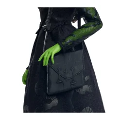 WICKED Mattel universal – elphaba, bambola snodata con pelle verde, capelli neri intrecciati e look da ballo rimovibile, accessori inclusi><noscript><img width=
