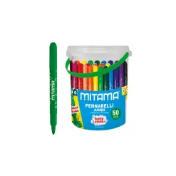 Maxi scorta barattolo 50 pennarelli jumbo super lavabili punta maxi 5mm – colori assortiti> Cancelleria E Accessori