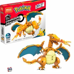 MEGA BLOKS Mega construx- pokémon charizard da costruire con più di 200 mattoncini e ali snodabili, 6+anni> Costruzioni Bambini