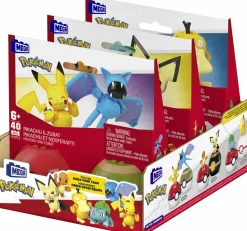 MEGA BLOKS Mega pokémon – set collezione di poké balls, ciascuno da costruire con 40 mattoncini e che include 2 poké balls e 2 personaggi del mondo pokémon> Set Costruzioni