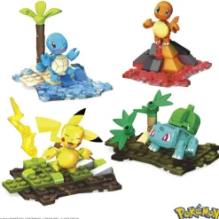 MEGA BLOKS Mega pokémon – squadra di kanto, set da costruire con 130 pezzi e 4 personaggi pokémon inclusi><noscript><img width=