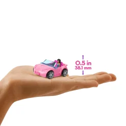 Barbie Mini land – auto cabrio decappottabile – set con mini veicolo e bambola con sorpresa cambia colore in acqua><noscript><img width=