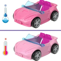 Barbie Mini land – auto cabrio decappottabile – set con mini veicolo e bambola con sorpresa cambia colore in acqua><noscript><img width=