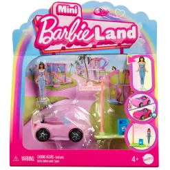 Barbie Mini land – auto cabrio decappottabile – set con mini veicolo e bambola con sorpresa cambia colore in acqua><noscript><img width=