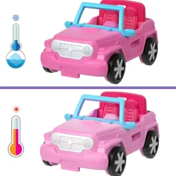 Barbie Mini land – auto jeep fuoristrada – set con mini veicolo e bambola con sorpresa cambia colore in acqua><noscript><img width=