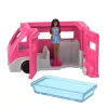 Barbie Mini land – camper dei sogn – set con mini veicolo e bambola con sorpresa cambia colore in acqua> Camper E Veicoli Per Bambole