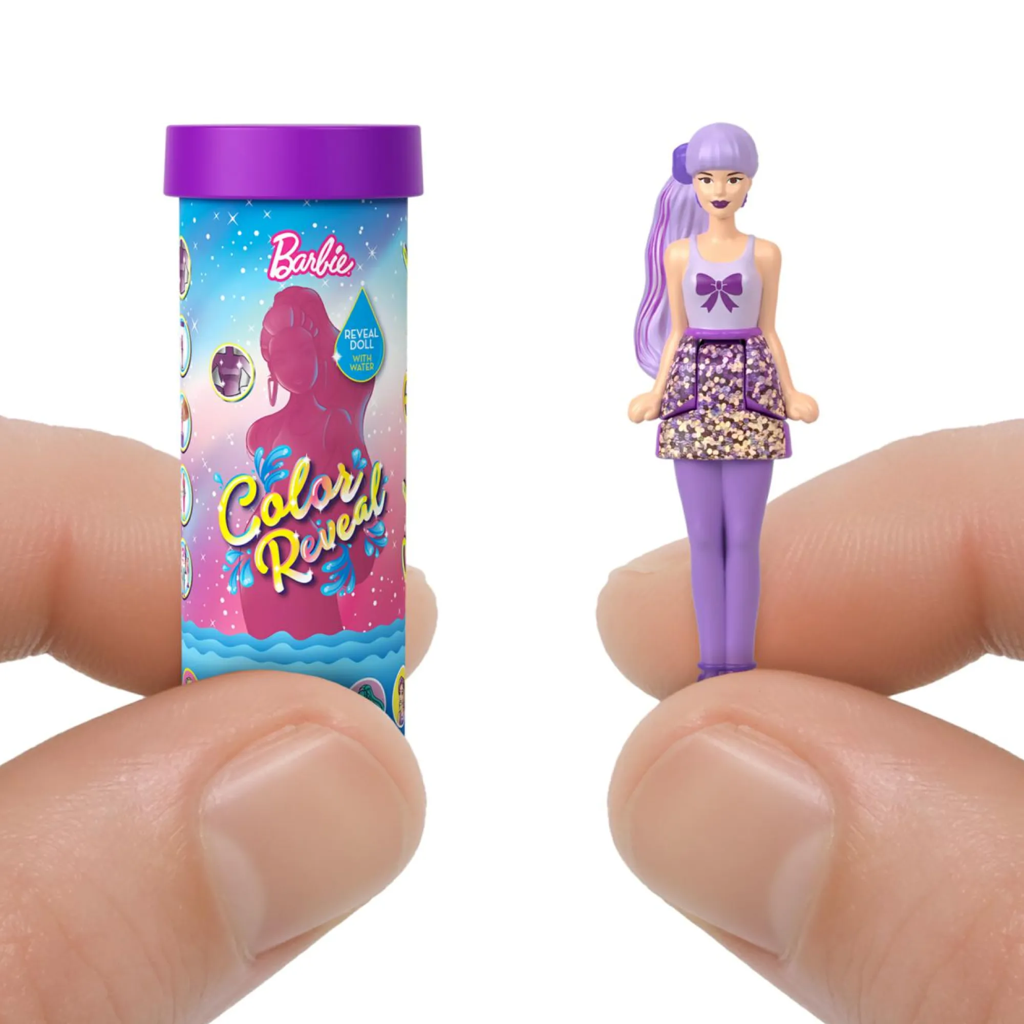 Barbie Mini land – color reveal – mini bambola con sorpresa che cambia colore con l’acqua> Fashion Dolls