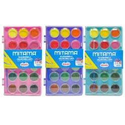 MITAMA – acquerelli 18 colori ø2,9 cm con 2 pennelli – blister assortito> Cancelleria E Accessori