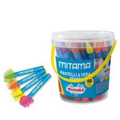 MITAMA – pastelli a cera grandi – barattolo 50+4 pezzi> Cancelleria E Accessori