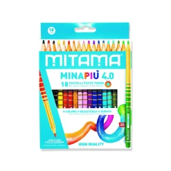 MITAMA – pastelli tondi ø7.5 mm mina 4.0 mm – conf. 18 pz> Cancelleria E Accessori