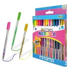 MITAMA – penne gel glitter/fluo/rainbow 1 mm – set 13 pz> Cancelleria E Accessori