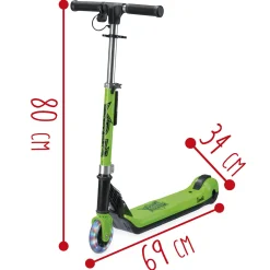 SUN&SPORT Monopattino elettrico 12v pieghevole con led, freno posteriore, pedana antiscivolo, autonomia 60 min, velocità 8 km/h, max 50 kg> Monopattini