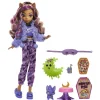 Monster High – clawdeen wolf creepover party, bambola con outfit dettagliato e accessori per il pigiama party, cucciolo crescent incluso> Fashion Dolls