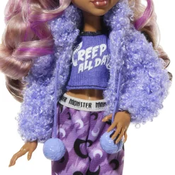 Monster High – clawdeen wolf creepover party, bambola con outfit dettagliato e accessori per il pigiama party, cucciolo crescent incluso><noscript><img width=