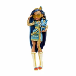 Monster High – cleo de nile, bambola snodata alla moda, dai capelli con ciocche blu, con accessori e cagnolino, giocattolo per bambini, 4+ anni, hhk54><noscript><img width=