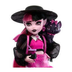 Monster High – draculaura, bambola dal look mostruoso con gatto-pipistrello conte favoloso e accessori inclusi><noscript><img width=