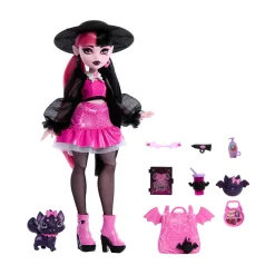 Monster High – draculaura, bambola dal look mostruoso con gatto-pipistrello conte favoloso e accessori inclusi><noscript><img width=