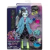 Monster High – frankie stein creepover party, bambola con outfit dettagliato e accessori per il pigiama party, cucciolo watzie incluso> Fashion Dolls