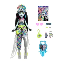 Monster High – frankie stein monster fest, bambola con outfit glamour e accessori a tema festival musicale inclusi><noscript><img width=