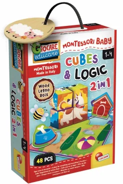 LISCIANI Montessoribaby  legno cubes and logic 2 in 1> Giochi Educativi In Legno